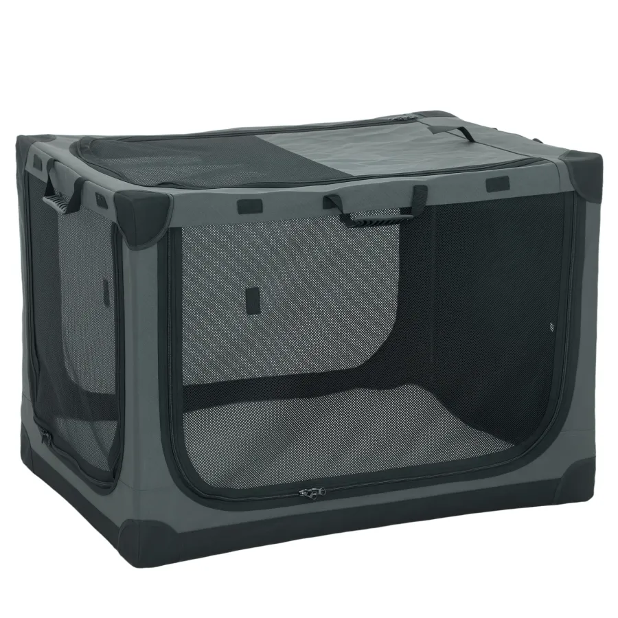 PawHut Soft Dog Crate Pet Travel Crate 90 x 64 x 64 cm with Removable Pad Mesh Window Army | Wag & Ride product image 1