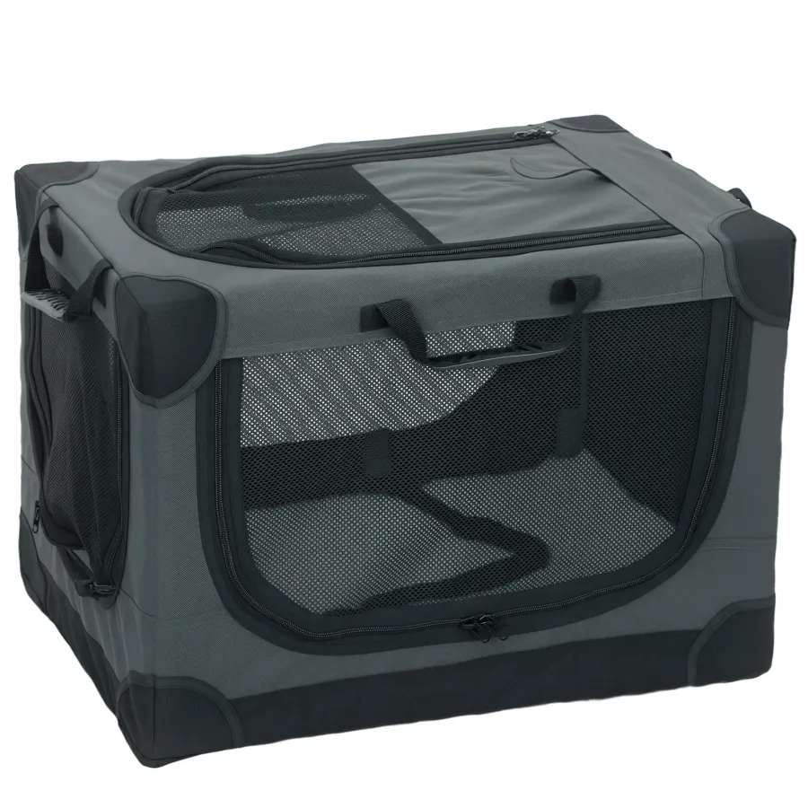 PawHut Soft Dog Crate Pet Travel Crate 60 x 42 x 43 cm with Removable Pad Mesh Window Army | Wag & Ride product image 1