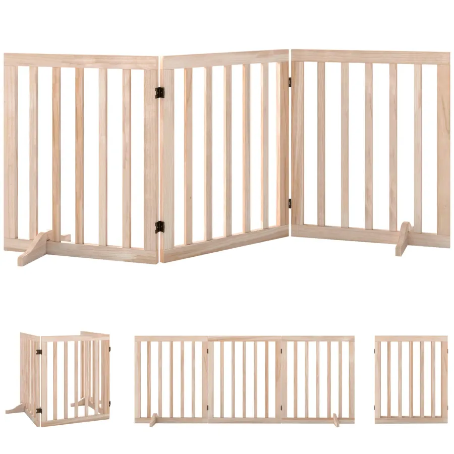 PawHut Wooden Dog Gate | Wag & Ride product image 1