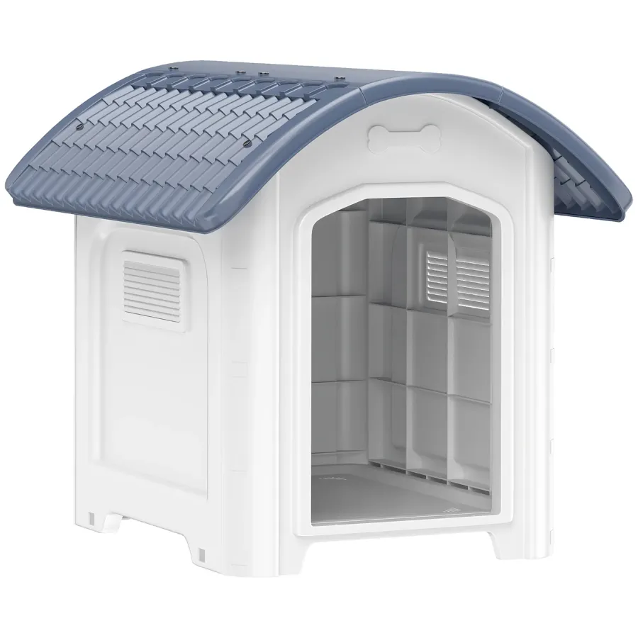 PawHut Outdoor Dog Kennel, Plastic Dog House with Removable Floor, Waterproof Roof | Wag & Ride product image 1