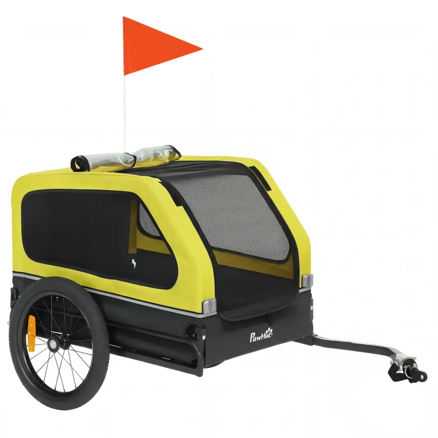 PawHut Dog Bike Trailer with Flip-Down Ramp Tailgate, Quick Release Frame | Wag & Ride product image 1