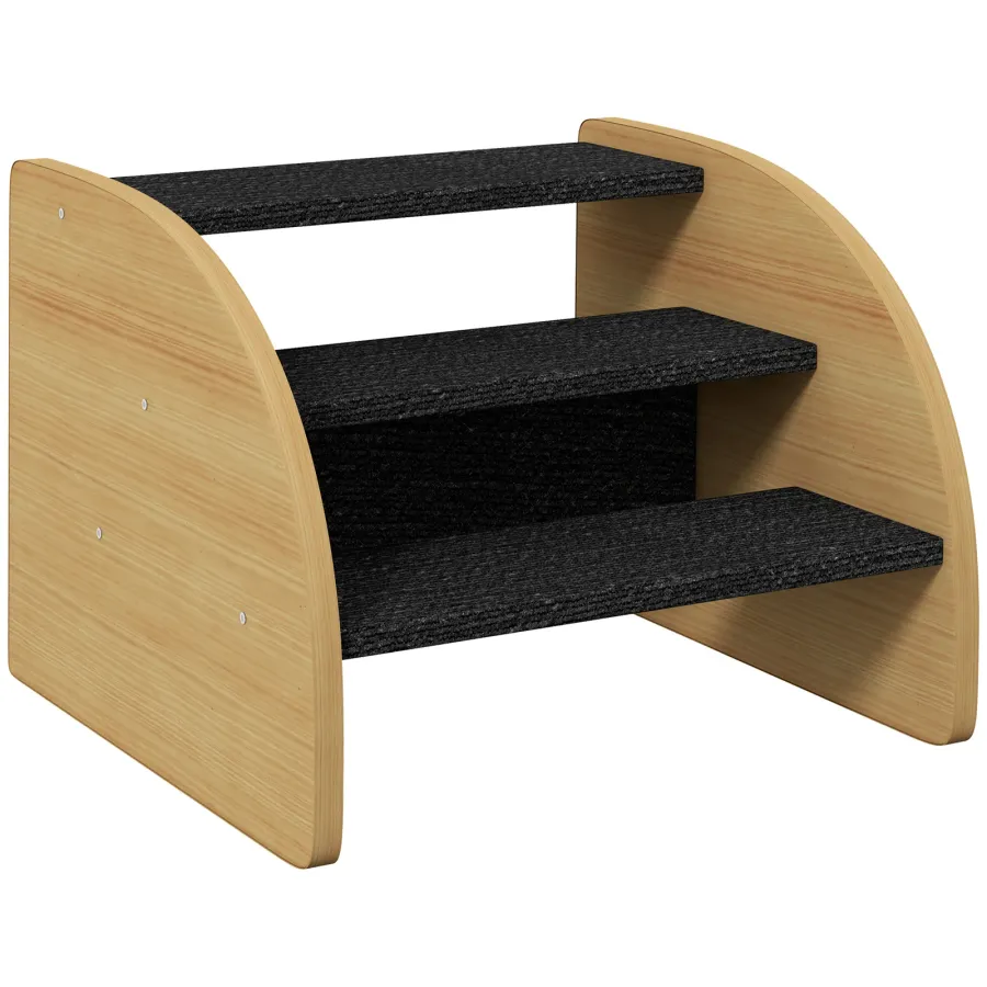 PawHut Dog Steps for Sofa and Bed, 3-Step Dog Stairs, Pet Stairs with Side Panels | Wag & Ride product image 1