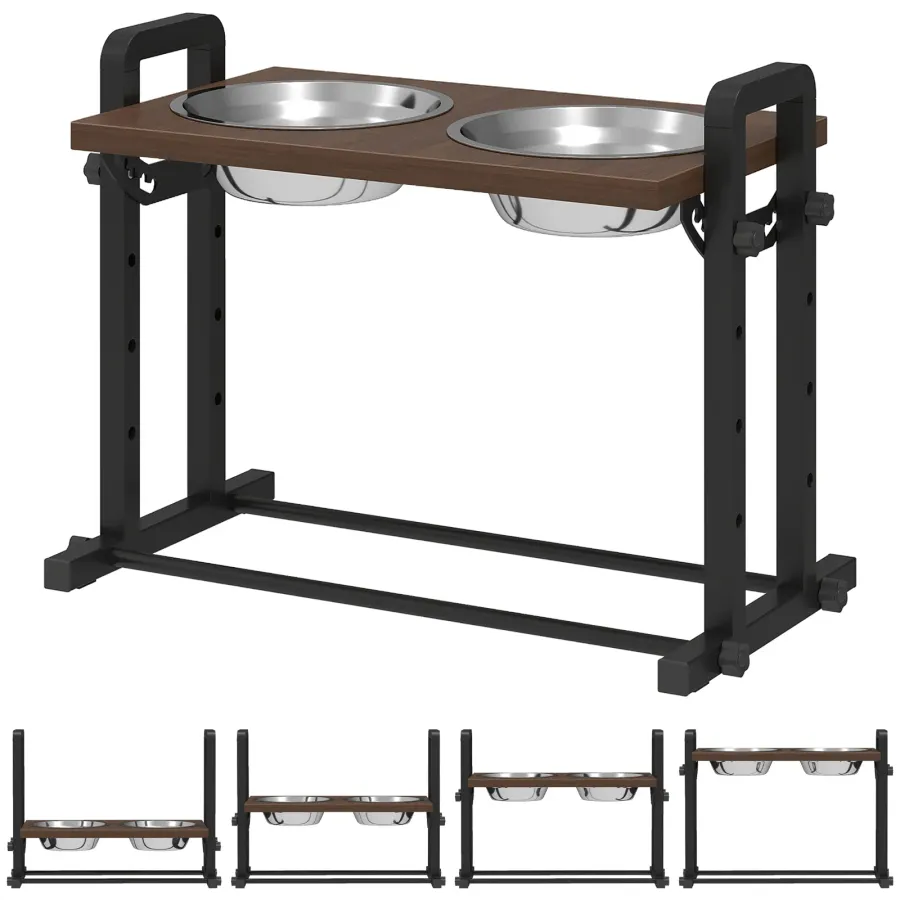 PawHut Raised Dog Bowls with Stand | Wag & Ride product image 1