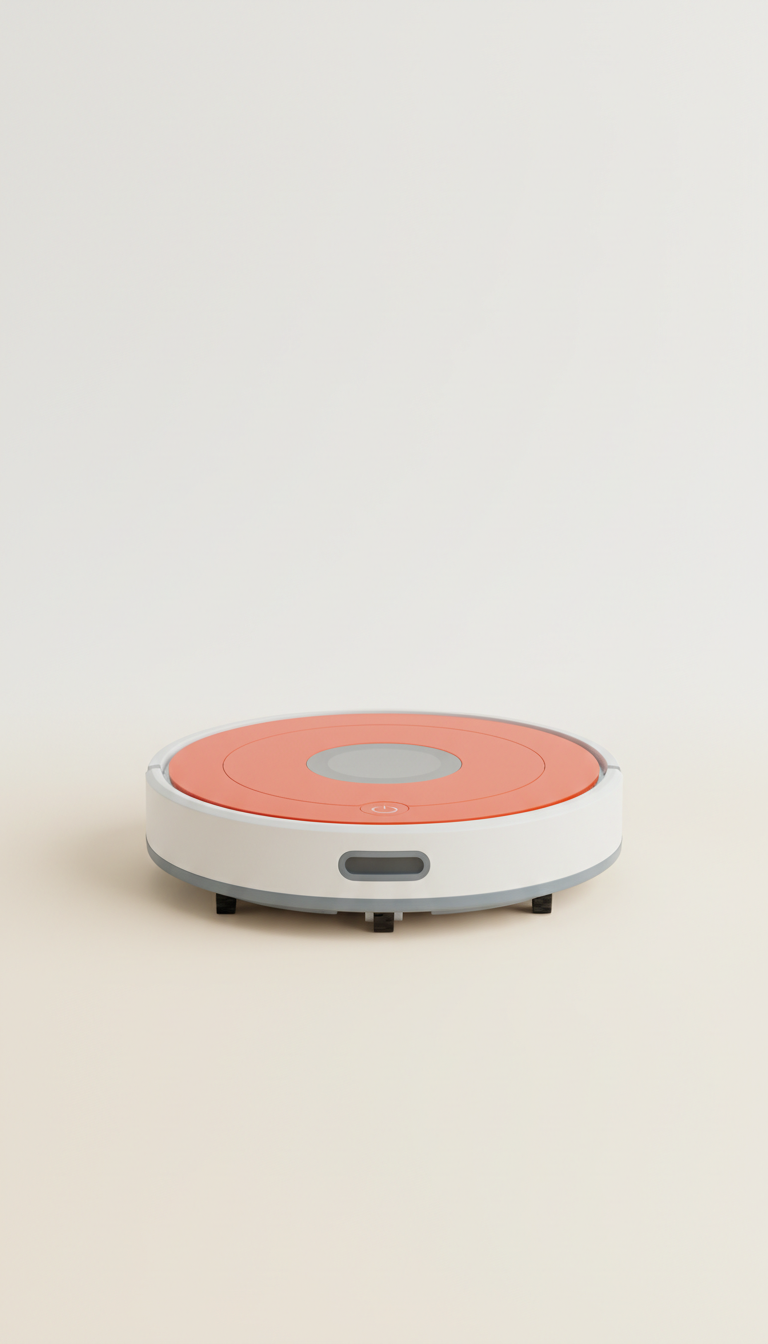 Home Cleaning Robot with Tangerine Accent